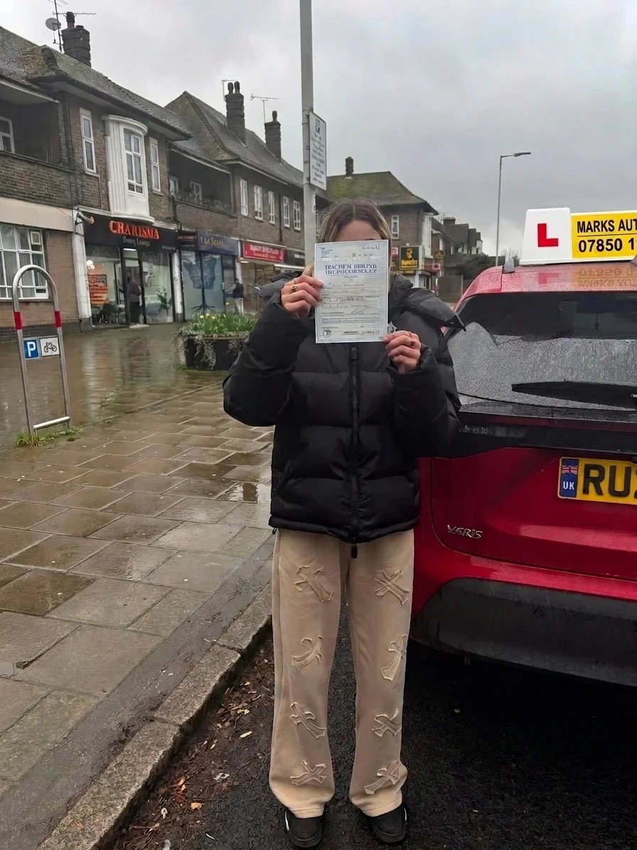 Ava who passed their driving test in Hornchurch